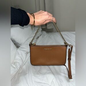 Saffiano Leather Michael Kors Tan Crossbody Bag